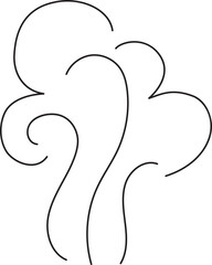 Steam and smoke line. Air wind and scent, heat waves or aroma from cooking food and hot coffee, gas and fumes. Steam swirls icon of doodle style vector illustration