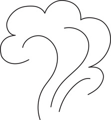 Steam and smoke line. Air wind and scent, heat waves or aroma from cooking food and hot coffee, gas and fumes. Steam swirls icon of doodle style vector illustration