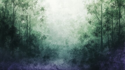 Misty forest pathway, soft hues