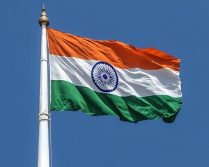 Indian flag waving in the sky