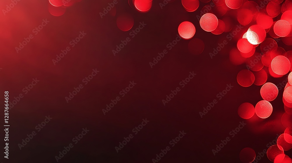 Poster abstract red background with blurry round lights creating a warm and inviting atmosphere