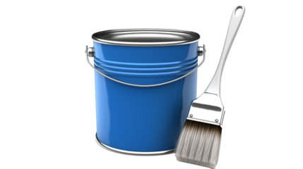 High quality paint can and brush for DIY home improvement projects perfect for web banners and advertisements