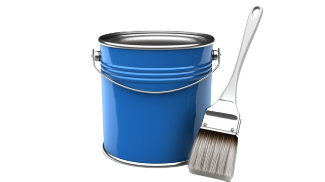 High quality paint can and brush for DIY home improvement projects perfect for web banners and advertisements
