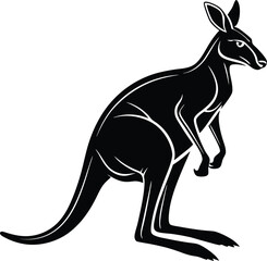 Kangaroo Silhouette, Vector Design, Kangaroo Icon
