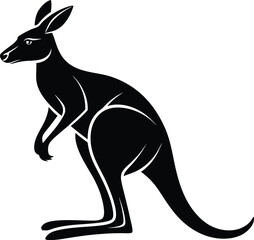 Kangaroo Silhouette, Vector Design, Kangaroo Icon