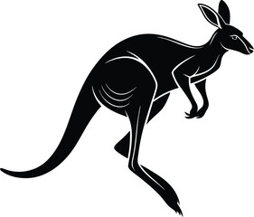 Kangaroo Silhouette, Vector Design, Kangaroo Icon