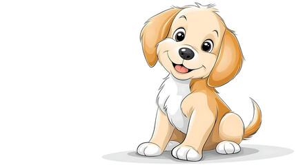 Obraz premium A cartoon dog is sitting on a white background. generated using AI