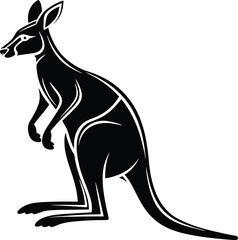 Kangaroo Silhouette, Vector Design, Kangaroo Icon