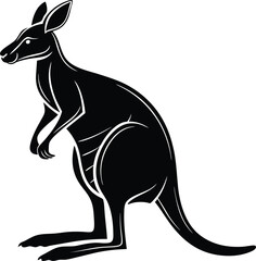 Kangaroo Silhouette, Vector Design, Kangaroo Icon