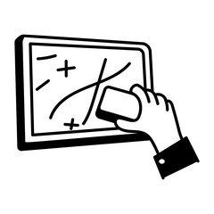 Blackboard duster icon in hand drawn style 

