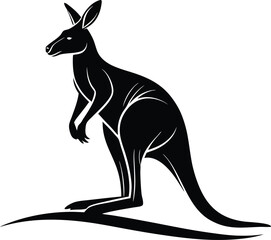 Kangaroo Silhouette, Vector Design, Kangaroo Icon