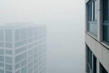 Industrial Area Shrouded in Smog with Buildings in Background