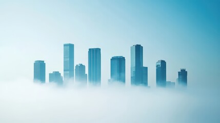 Obraz premium Urban Skyline Shrouded in Smog with CO2 Emissions Visible