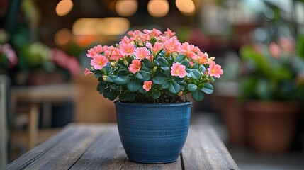 Blooming Euphorbia Milii Flower in Pot, Indoor Flowering Plant, 