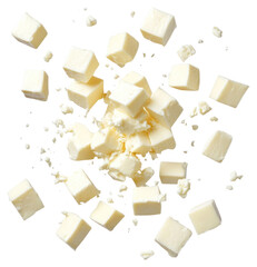 PNG Falling mozzarella cheese cubes photography white food.