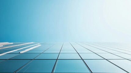 Architecturally stylish roof with uniform polymeric tiles, providing a polished and contemporary appearance. Clear sky and copy space.