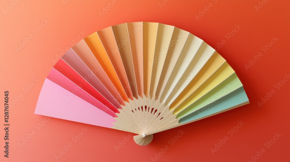 Poster artistic display of a color swatch fan with a blank area for branding or information.