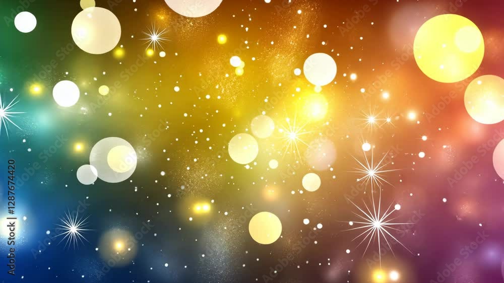 Aufkleber vibrant bokeh lights transforming across a colorful gradient background