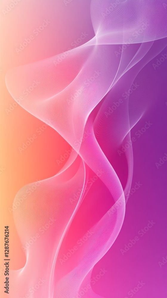 Poster abstract gradient background with wavy lines and vibrant pink and purple hues. modern art design and