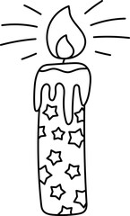 Candle Birthday Party Outline Hand-drawn