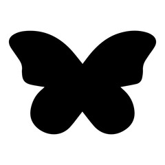 Black filled icon in the shape of a butterfly.