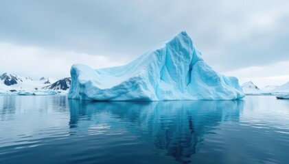 Majestic big iceberg amidst the Disko Bay's icy landscape, icefjord, berg