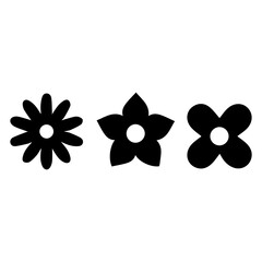 Black filled icon in the shape of a florals.