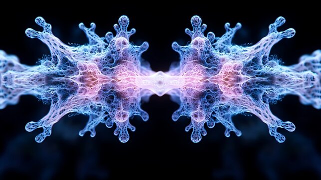 Surreal fractal designs symbolizing data growth, branching in vibrant hues of cyan and purple, dynamic light interplay enhancing depth, intricate details with glowing edges,