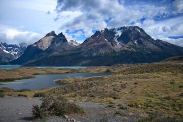 Scenic view of the mountains in Torres del Paine National Park, Patagonia