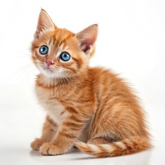 Fototapeta premium Adorable Orange Tabby Kitten with Blue Eyes 
