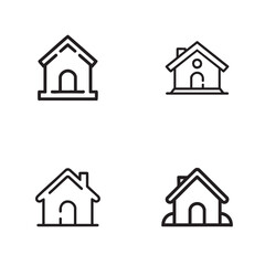 A simple, stylized representation of a house icon type vector