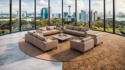 modern living room with furniture