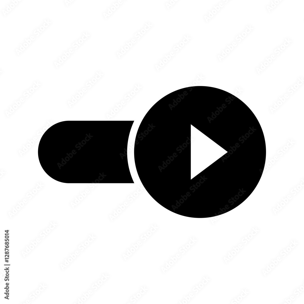 Poster play button icon. toggle switch button