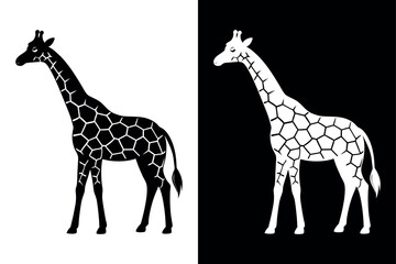 Giraffe Silhouette Vector Icon Ideal for Nature & Conservation Projects.