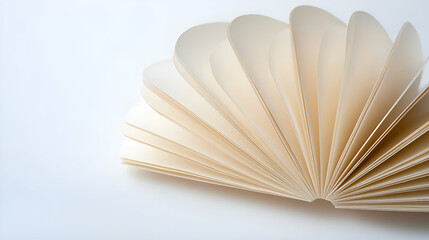 Cream-Colored Folded Paper Fan Abstract Design