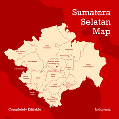 SUMATERA SELATAN VECTOR MAP