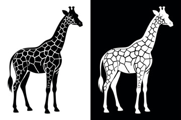 Classic Giraffe Silhouette Vector Perfect for Logos & Designs.