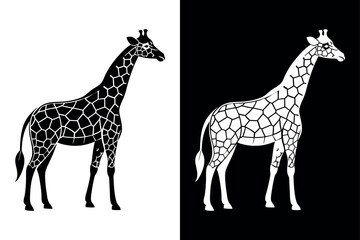 High-Resolution Giraffe Silhouette Vector Ready to Use.