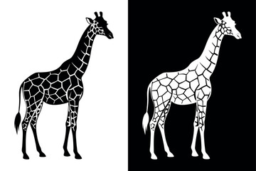 High-Resolution Giraffe Silhouette Vector Ready to Use.