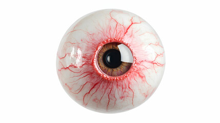Detailed Close Up of a Realistic Human Eyeball with Visible Blood Vessels