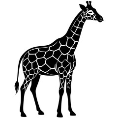 Naklejka premium Stylized Giraffe Silhouette Vector Icon Wildlife & Safari Theme.