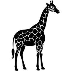 Naklejka premium Versatile Giraffe Silhouette Vector Ideal for Digital & Print Use.