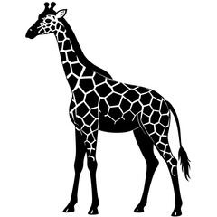 Naklejka premium Versatile Giraffe Silhouette Vector Ideal for Digital & Print Use.