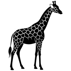 Naklejka premium Minimalist Giraffe Silhouette Vector Clean & Bold Design.
