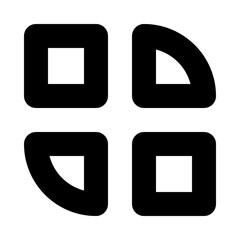 Apps Menu Outline Icon Vector