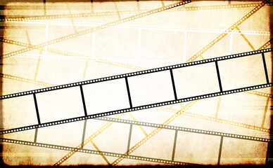 Grunge background with old paper texture and retro filmstrip frame. Horizontal or vertical retro...