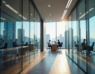 A Photo of a Commercial Office Building with Floor to Ceiling Windows and Panoramic Views
