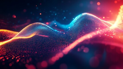 Abstract Digital Wave: A Symphony of Light and Color