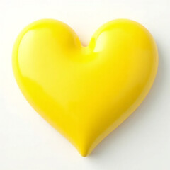 Fototapeta premium yellow heart on white background
