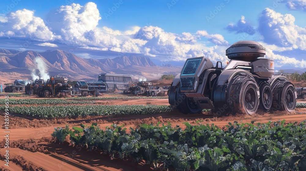 Poster ai-driven machinery performs every task, from soil analysis to irrigation, leaving humans out of the